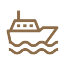 5 minutes by boat away